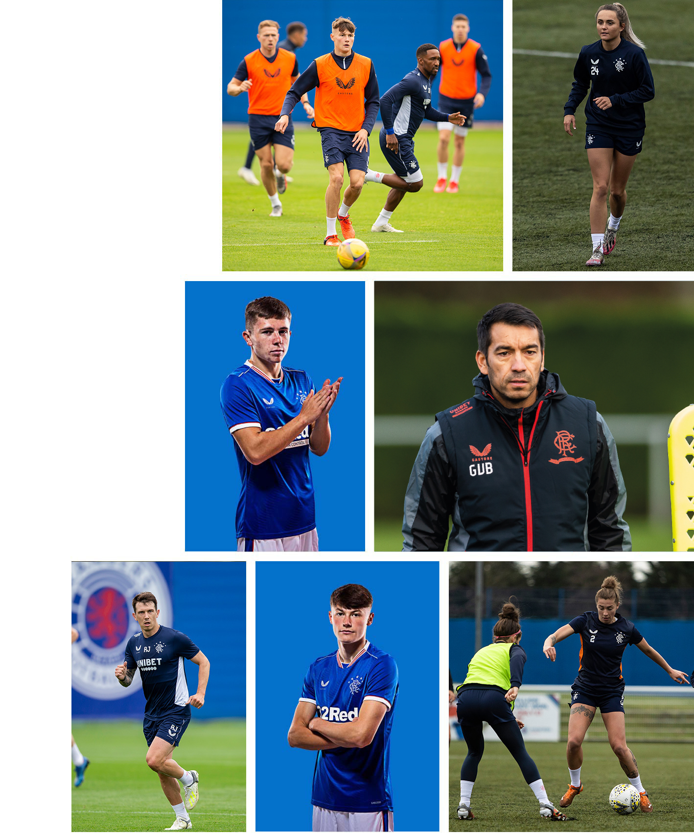 Collage of Rangers players and coaches