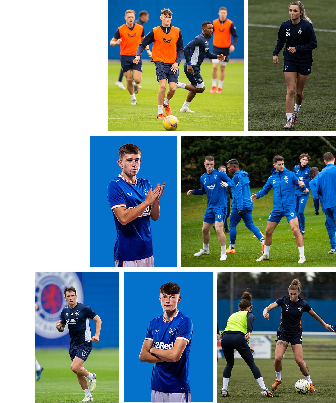 Collage of Rangers players and coaches